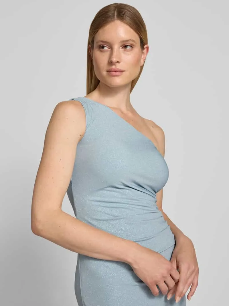 Jake*s Cocktail Cocktailjurk in one-shoulder look jeansblauw, foto 4