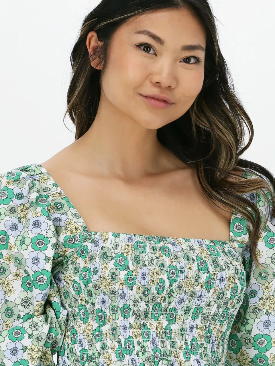 ENVII Dames Jurken Enlori Ls Dress Aop 6731 - Groen, foto 4
