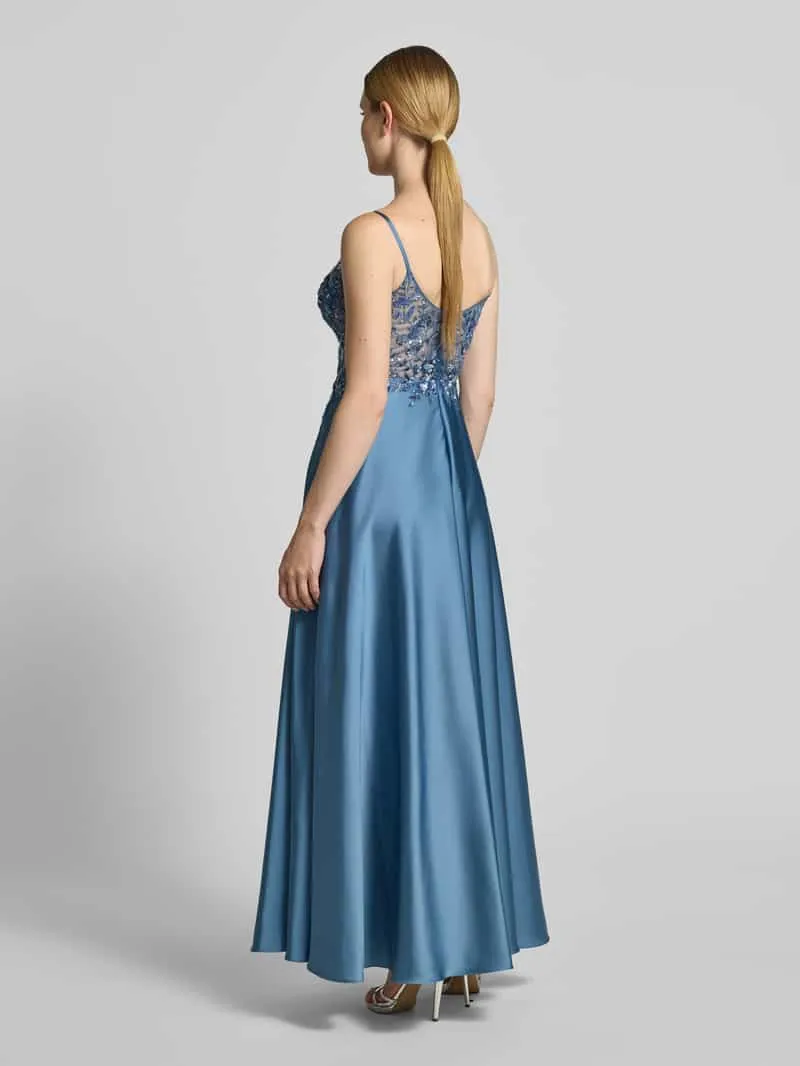 Laona Avondjurk met paillettenafwerking blauw, foto 2