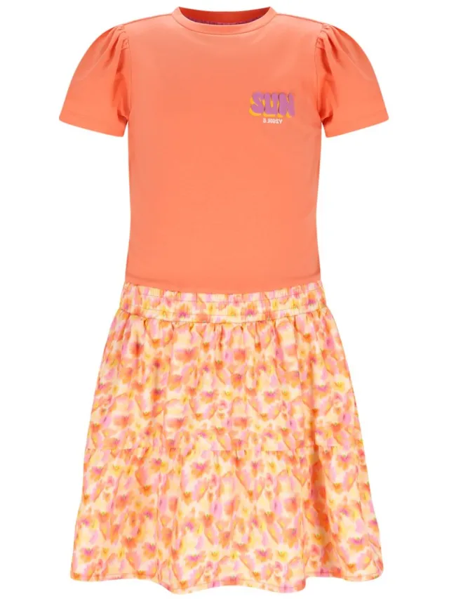 B.Nosy Y602-5815 meisjes jurk oranje Fusion Coral