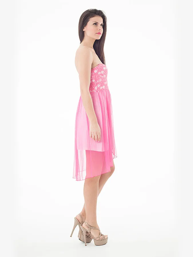 Conquista Sheer & Lace Layer Dress fuchsia, foto 2