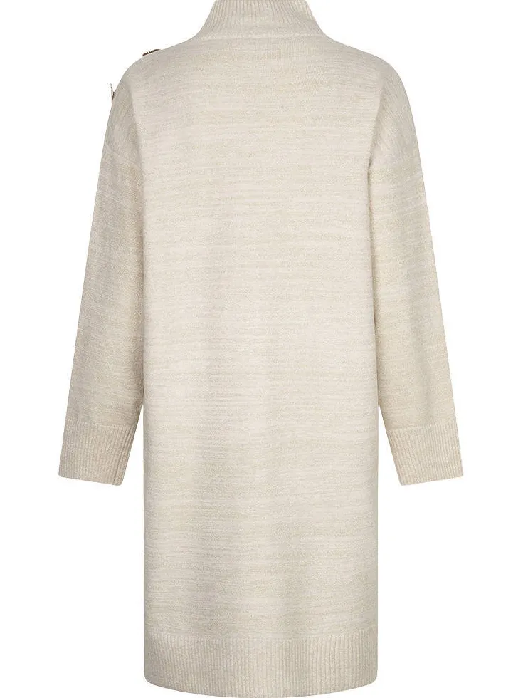 Esqualo jurk met col en wol - beige, foto 3