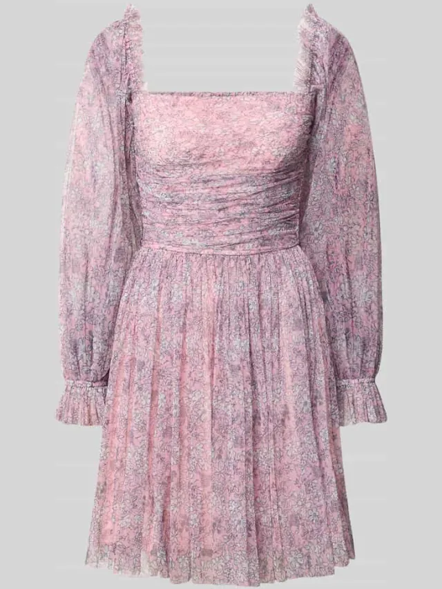 Lace & Beads cocktailjurk met vierkante hals roze, foto 2