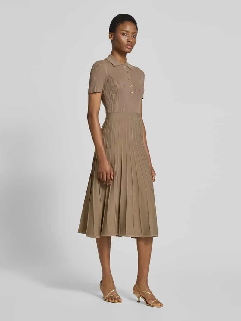 MICHAEL Michael Kors Polojurk van viscosemix met knoopsluiting beige, foto 3