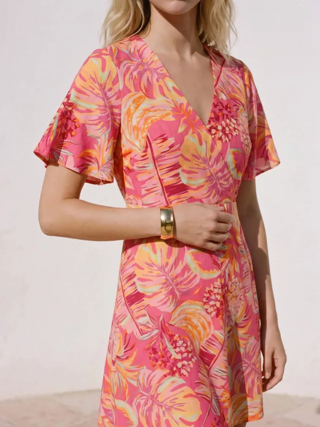 Vero Moda viscose mini jurk met print - roze, foto 3