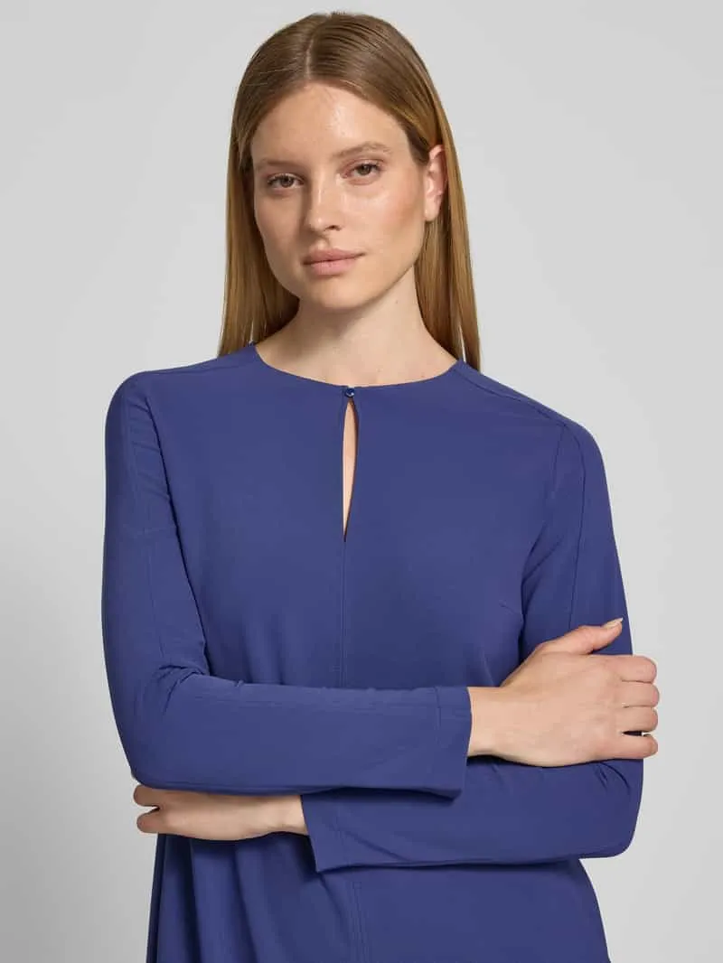 Marc Cain midi-jurk met druppelvormige hals koningsblauw, foto 4