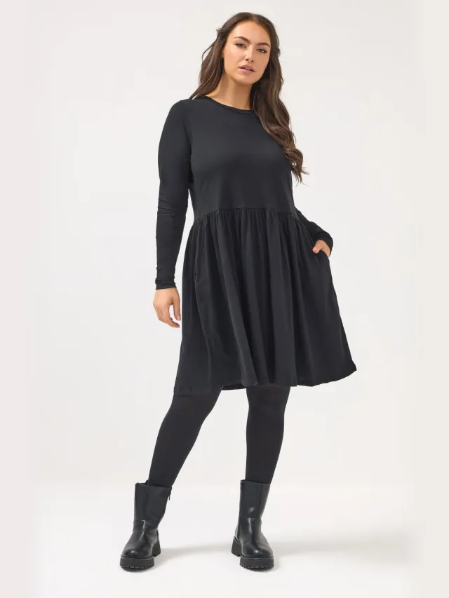 Yours Zwarte Peplum Minijurk Black
