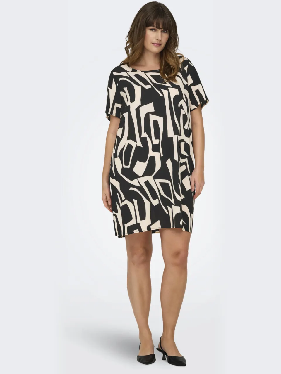 Only Carmakoma korte jurk zwart/wit, foto 4