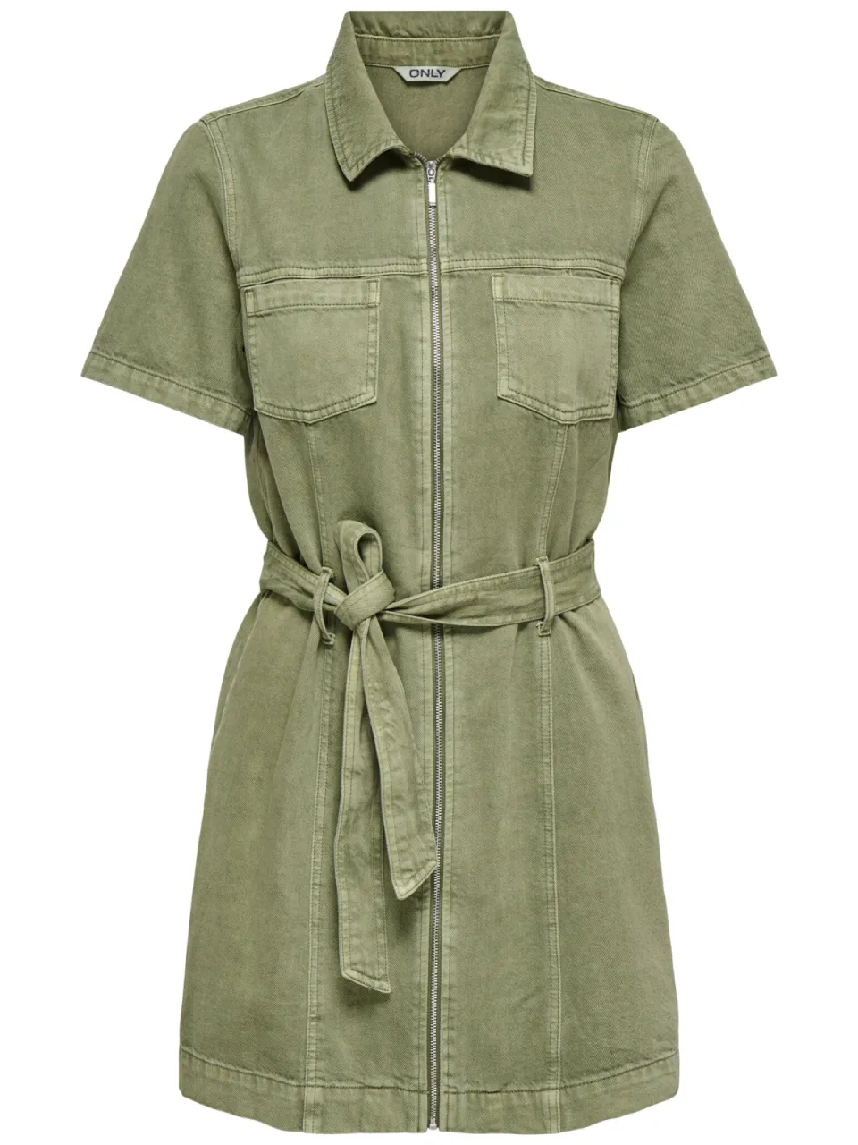 Only denim mini jurk groen, foto 2