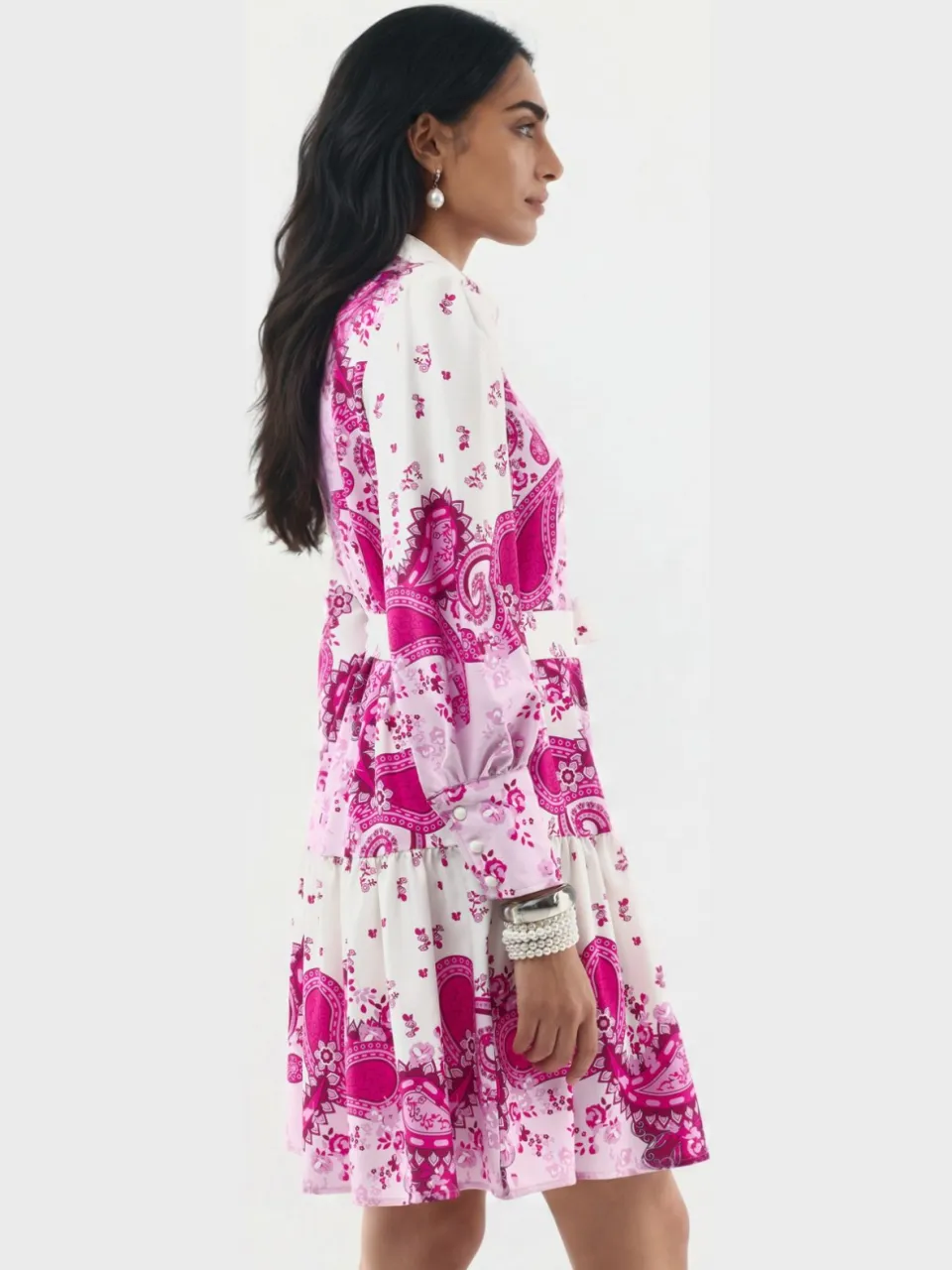 MSN Collection Patroon A-Lijn Mini Jurk blush, foto 2