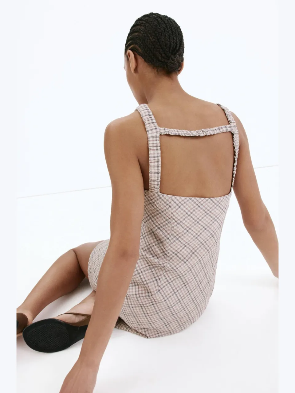 Mango geruite mini jurk - beige, foto 5