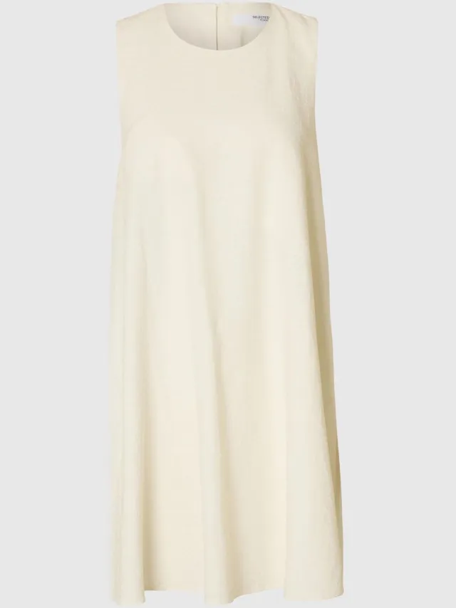 Selected midi-jurk Katoenmix jacquard Snow White