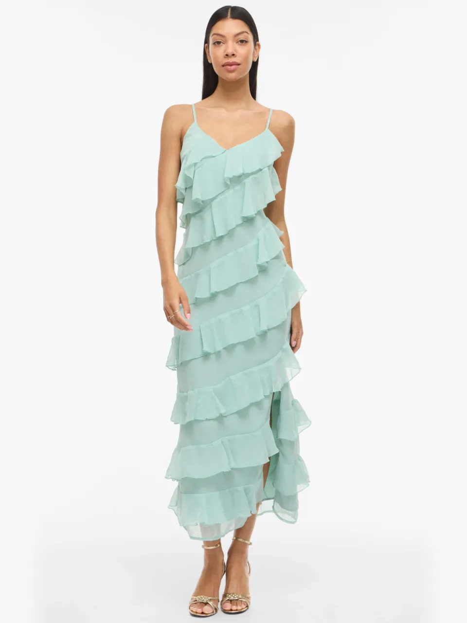 Vila maxi jurk turquoise