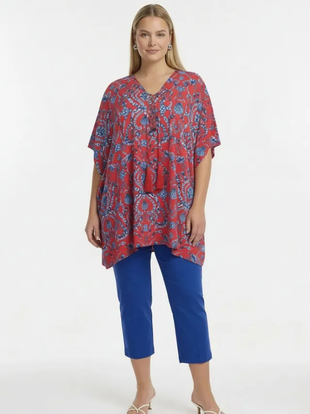 Yoek Kaftan SHELLSCAPE | Light Red