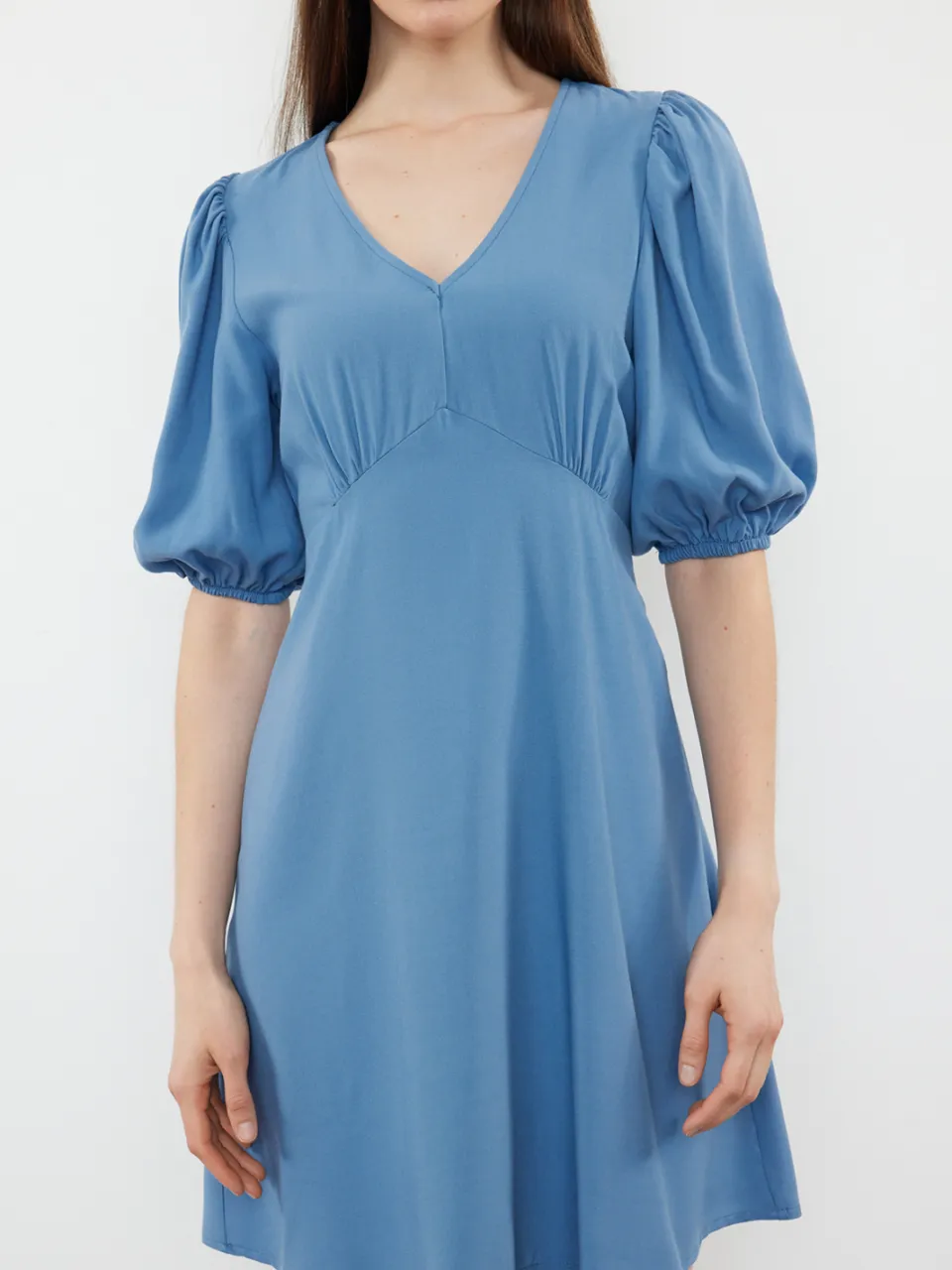 Trendyol TRENDYOLMİLLA Dames Donkerblauw Effen Kort / Mini Kort Casual A-lijn Jurken indigoblauw, foto 2