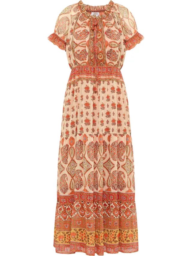 Usha Maxi-jurk met all-over print Dames Oranje Veelkleurig, foto 2