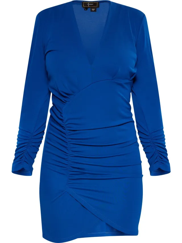 Faina Jersey mini-jurk KONING BLAUW