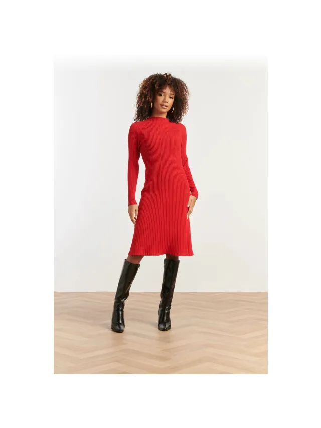 Smashed Lemon 25515, knit dress Rood