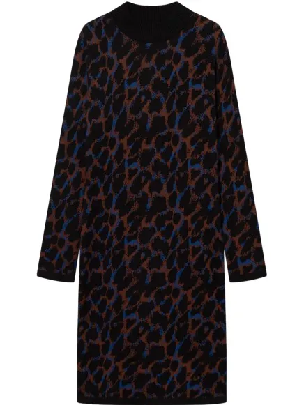 Dedicated Women's Dress Lo Leopard - Jurk, zwart