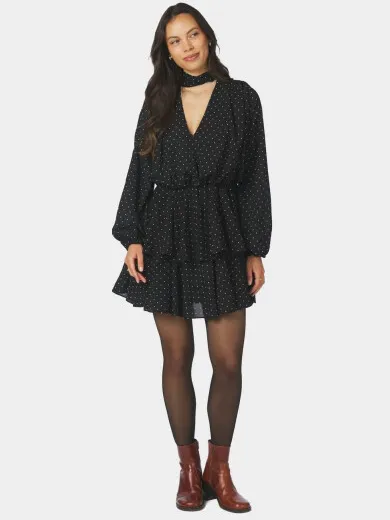 NEO NOIR nielle dot dress 169242 100 Zwart