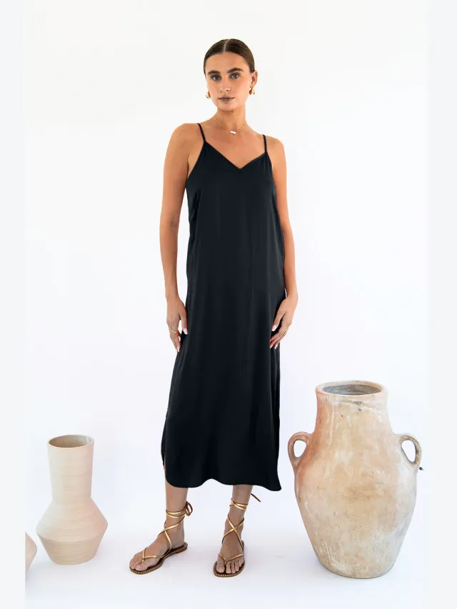 Neu Nomads dames vegan Slipdress Gitta Zwart