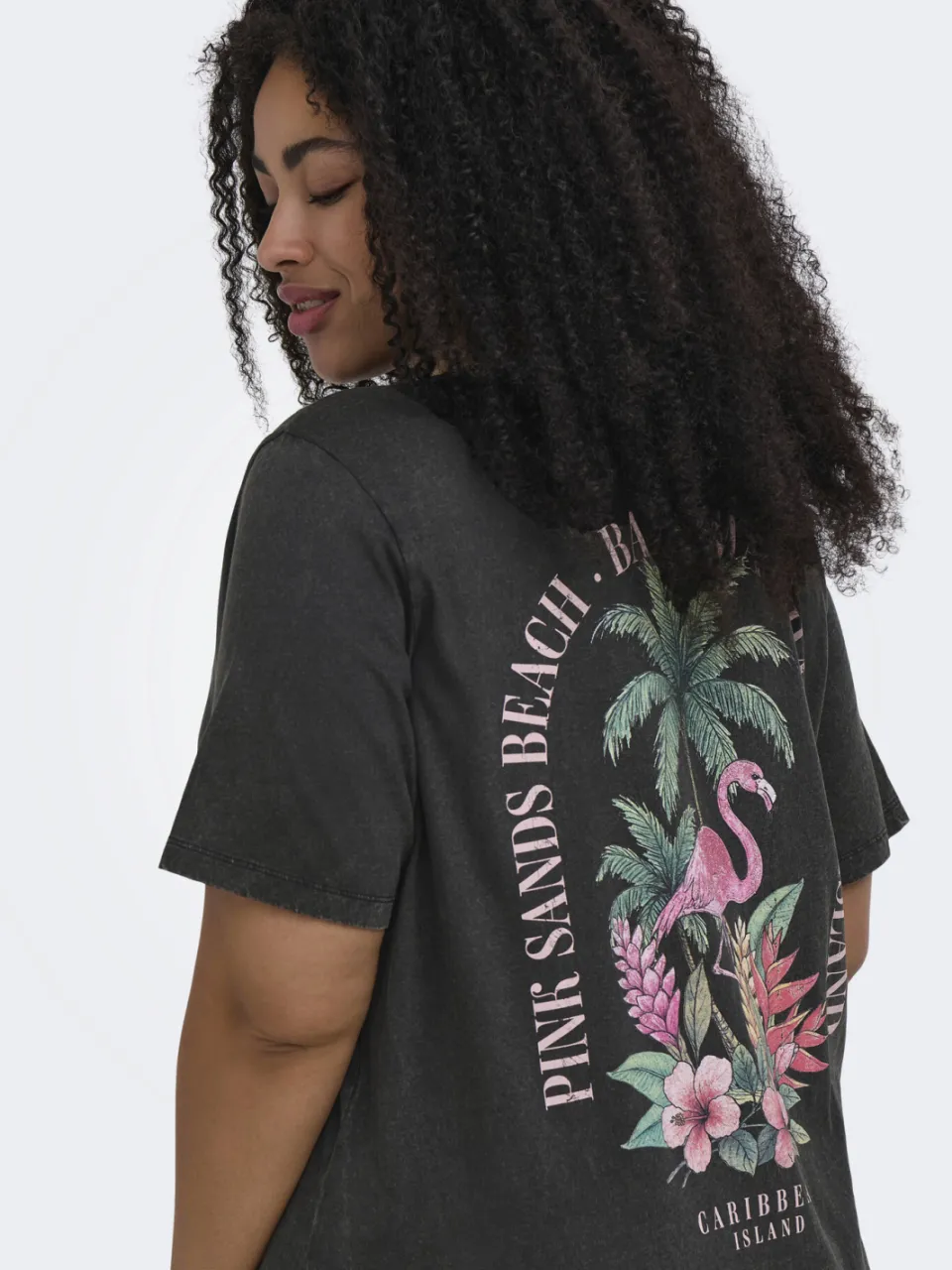 Only Carmakoma T-shirtjurk met backprint zwart, foto 6