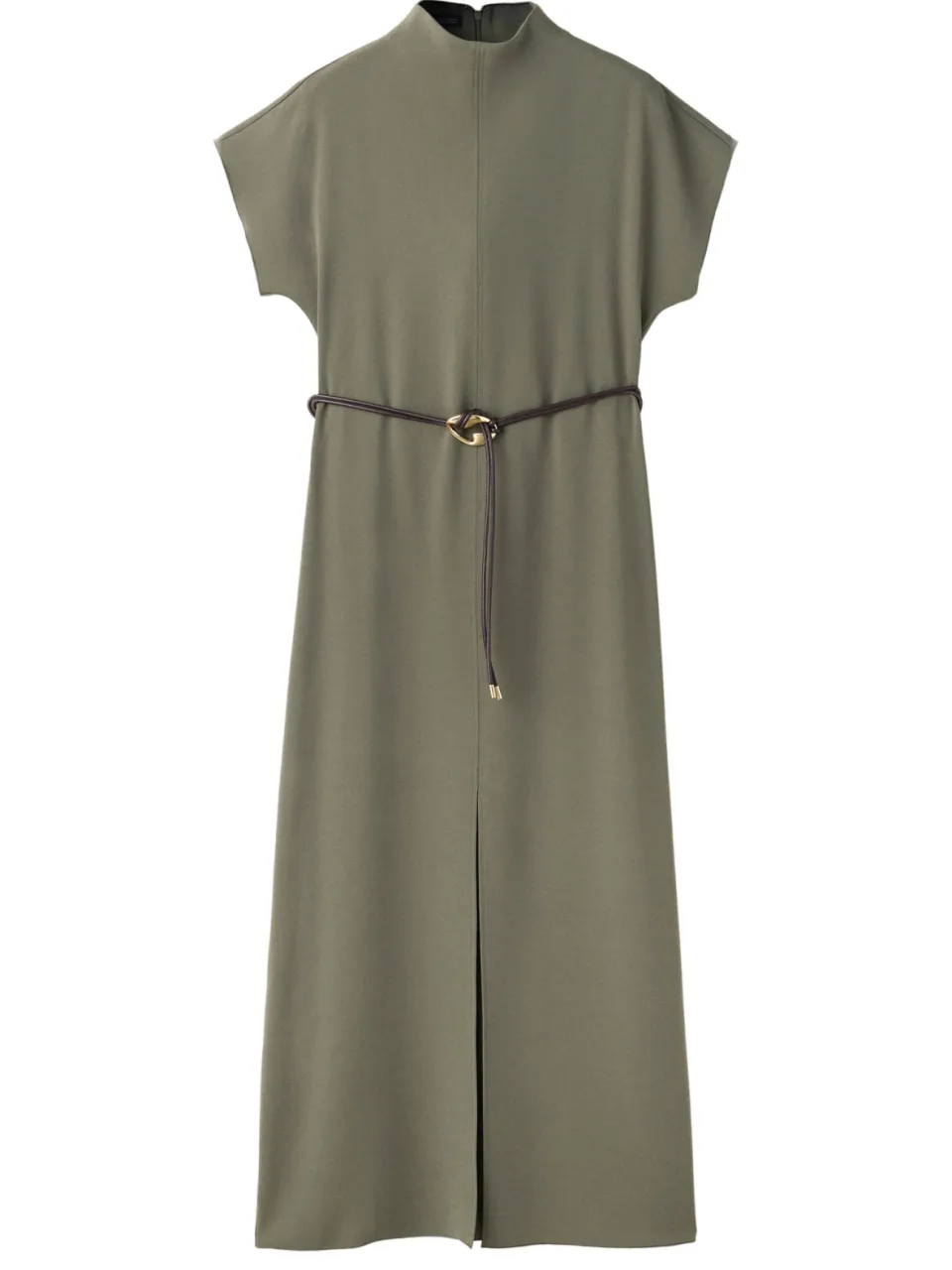 Mango midi jurk met ceintuur - kaki, foto 2