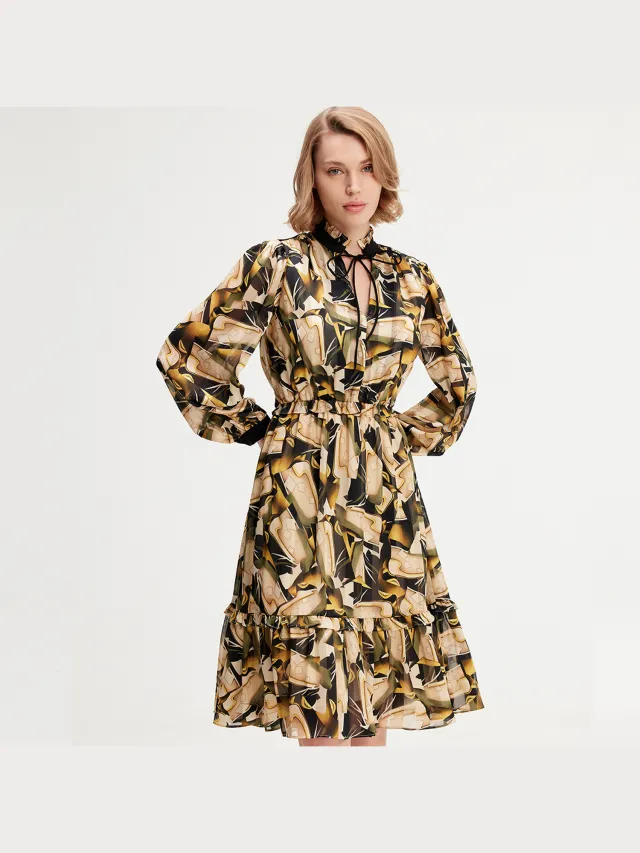 Smart & Joy Tuniekjurk met grafische print Beige