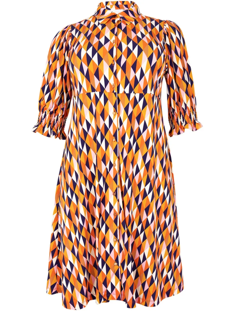 Yoek Jurk met knopen HARLEQUIN | Oranje, foto 3