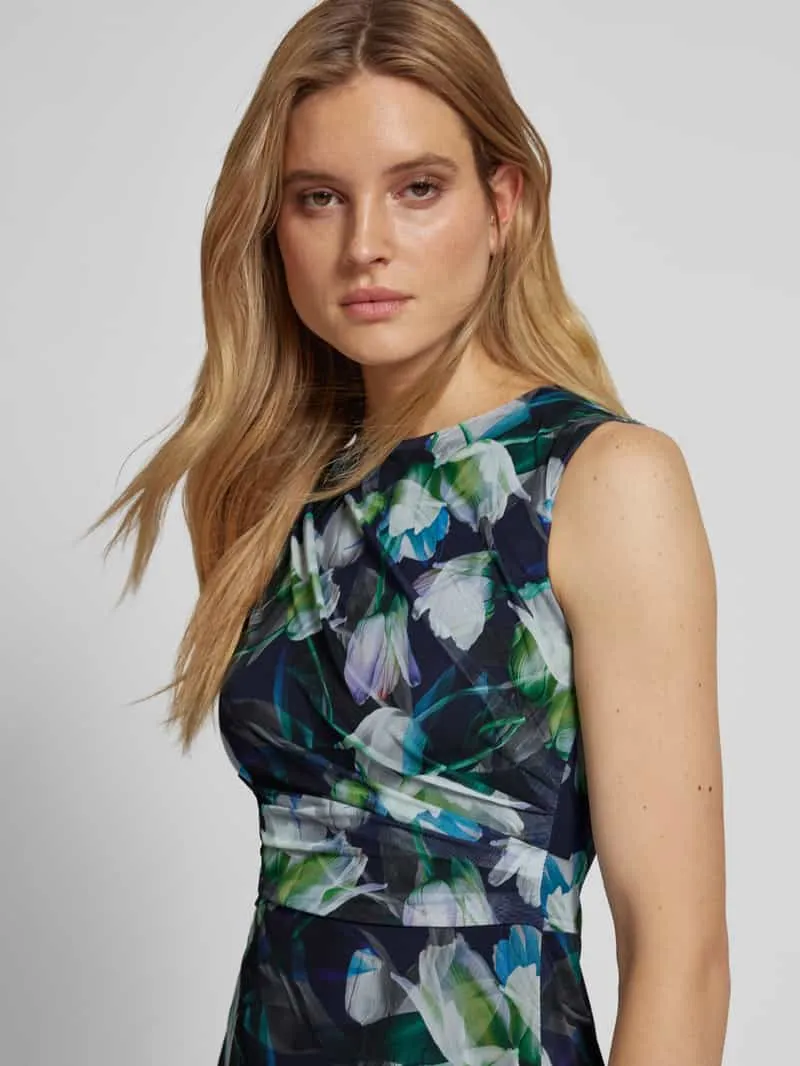 Swing Cocktailjurk met bloemenmotief donkerblauw, foto 2