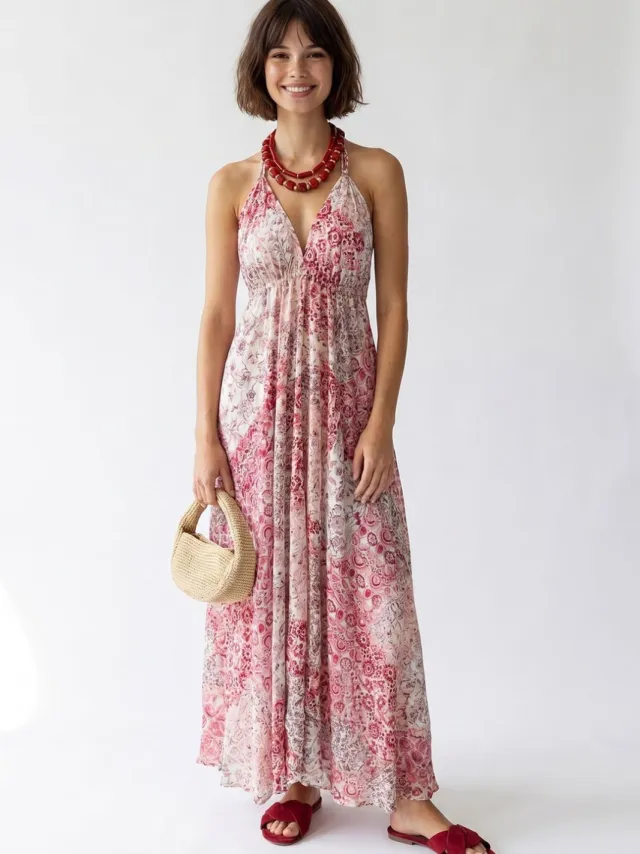 Mixray Paisley Halter Maxi-jurk Veelkleurig