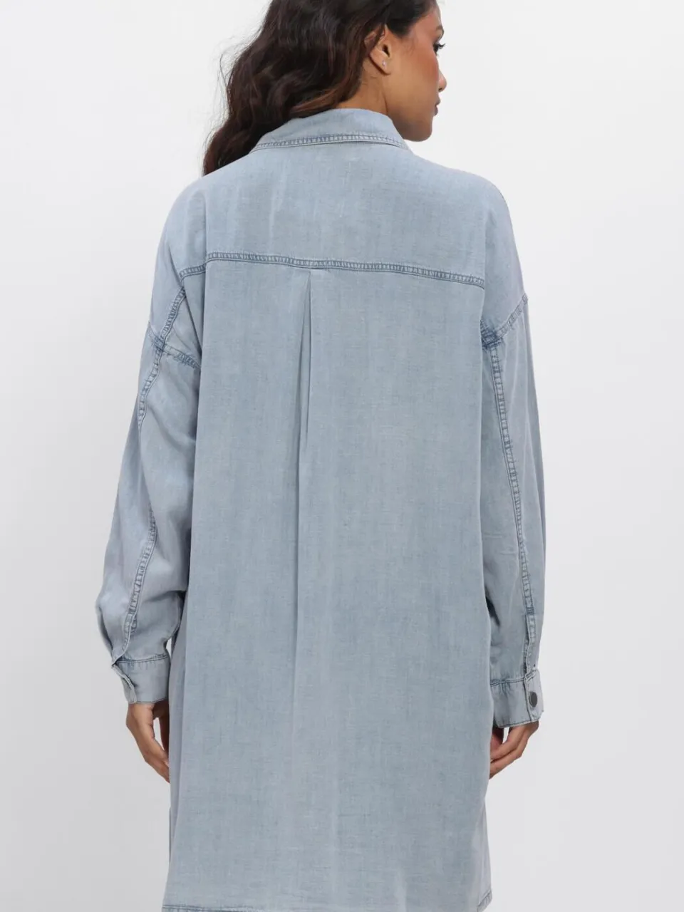My Essential Wardrobe Dames Jurken Mwnelly Os Shirtdress - Lichtblauw, foto 3