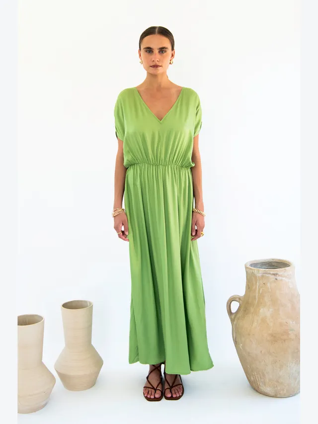 Neu Nomads dames vegan Jurk Natalia Smaragdgroen Lichtgroen