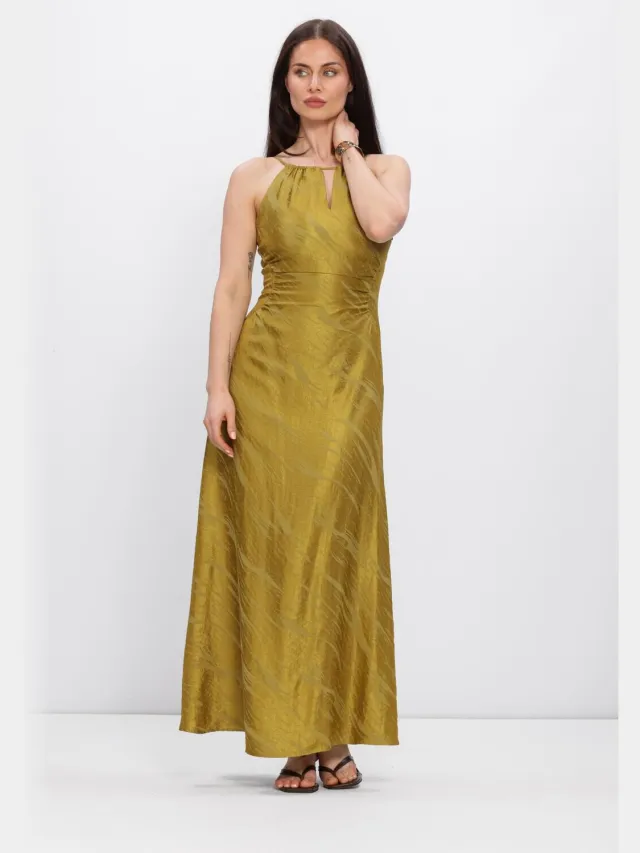 Y.A.S. YAS Dames Jurken Yaswimma Long Halterneck - Olijf