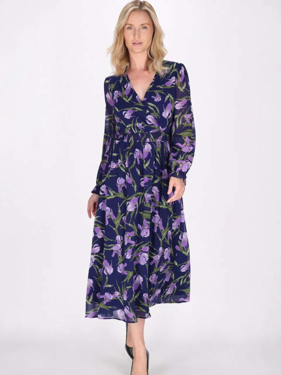 Usha Jurk Dames Blauw Veelkleurig