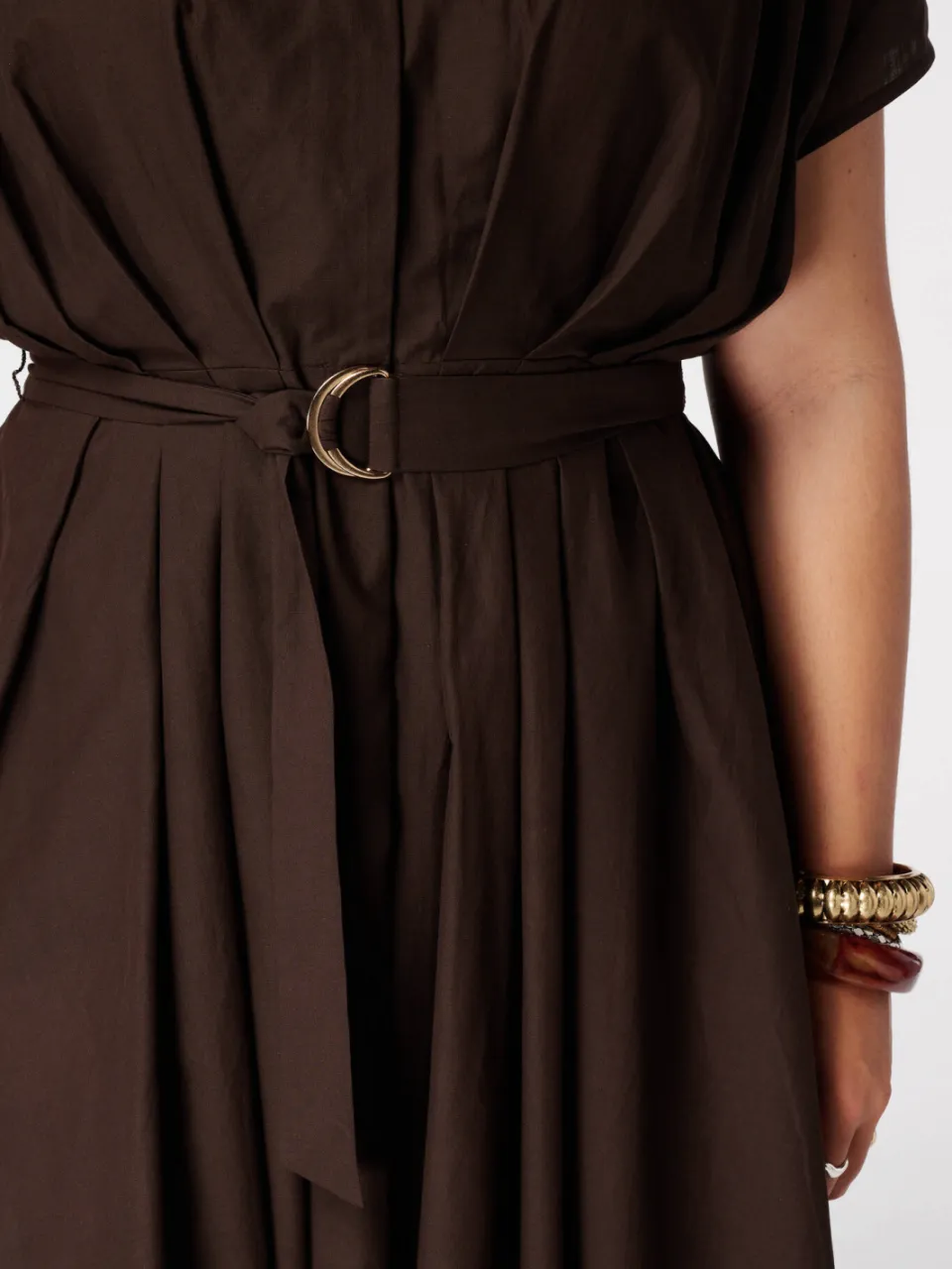 MS Mode Plus Size midi jurk met ceintuur - bruin, foto 6