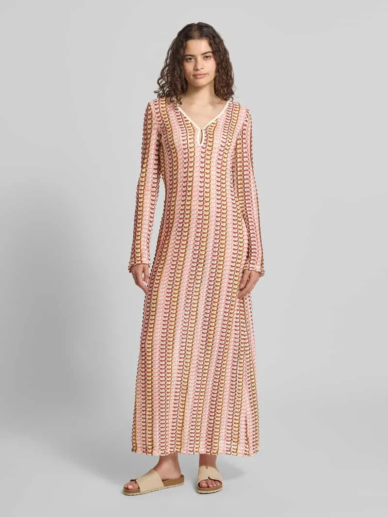 Gina Tricot slim fit maxijurk in brei-look Beige gemêleerd