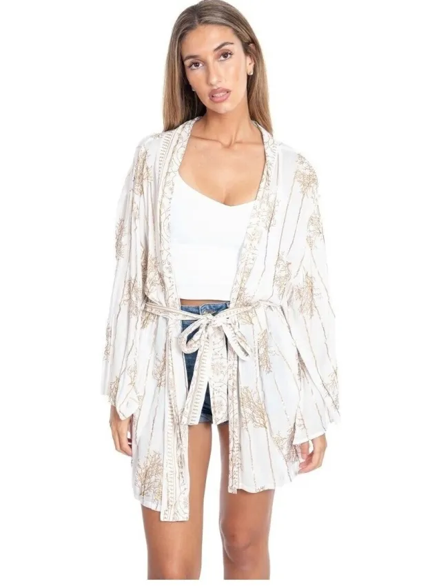 Isla Bonita By Sigris Lange Jurk Isla Bonita By Sigris Kimono Wit