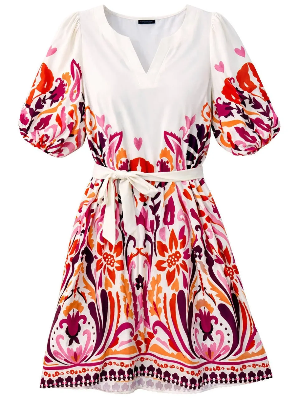Smashed Lemon zomerjurk met ceintuur en print - rood, foto 2
