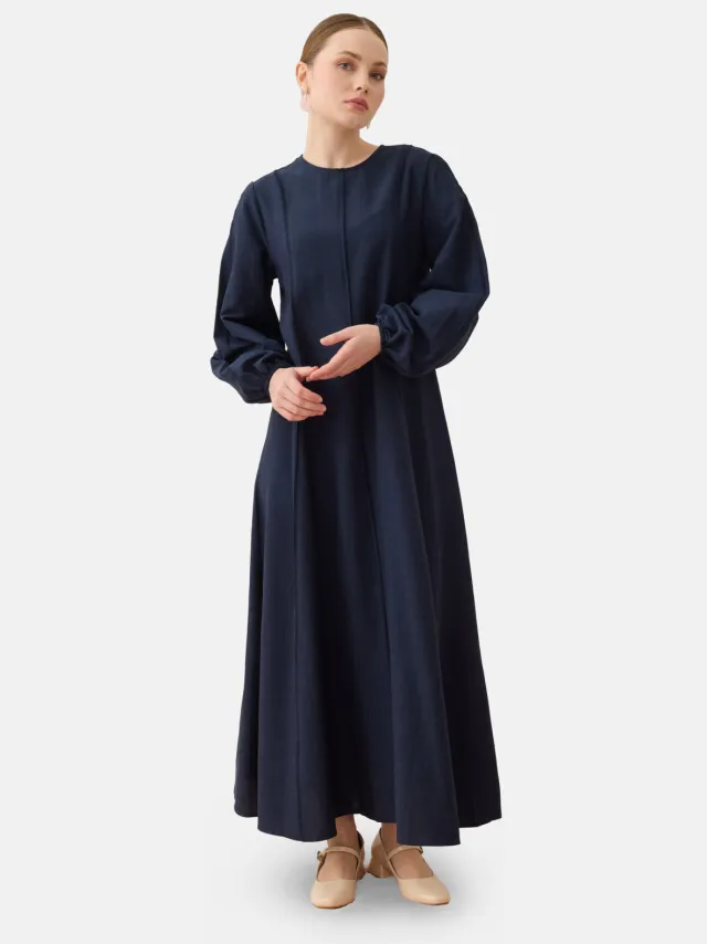 Benin Modest Dress Benin Marineblauw