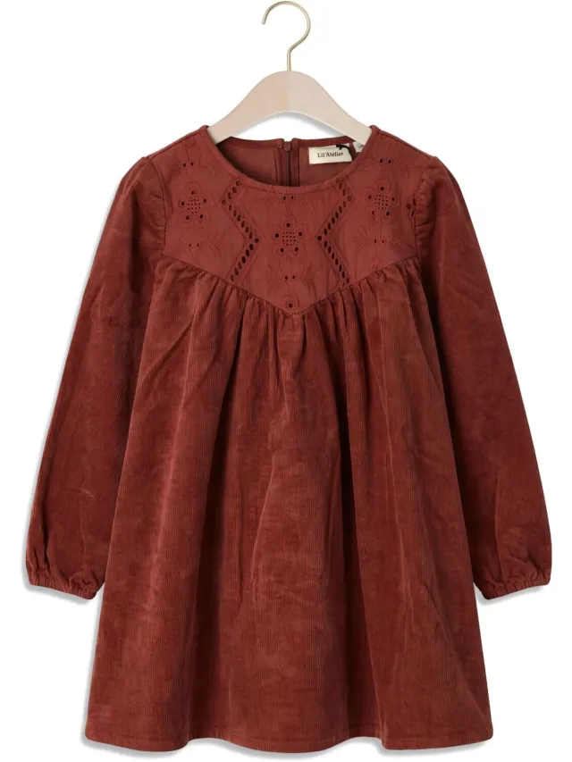 Lil' Atelier Meisjes Jurken Nmfonellas Loose Cord Dress 1146-hc Lil - Bordeaux