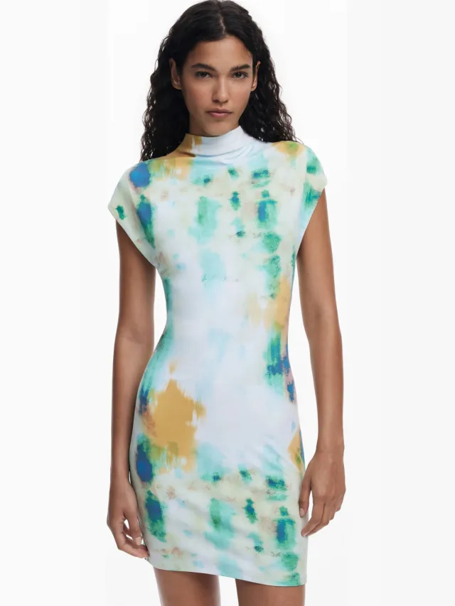 Desigual midi jurk blauw VERDE MOKI(4058)