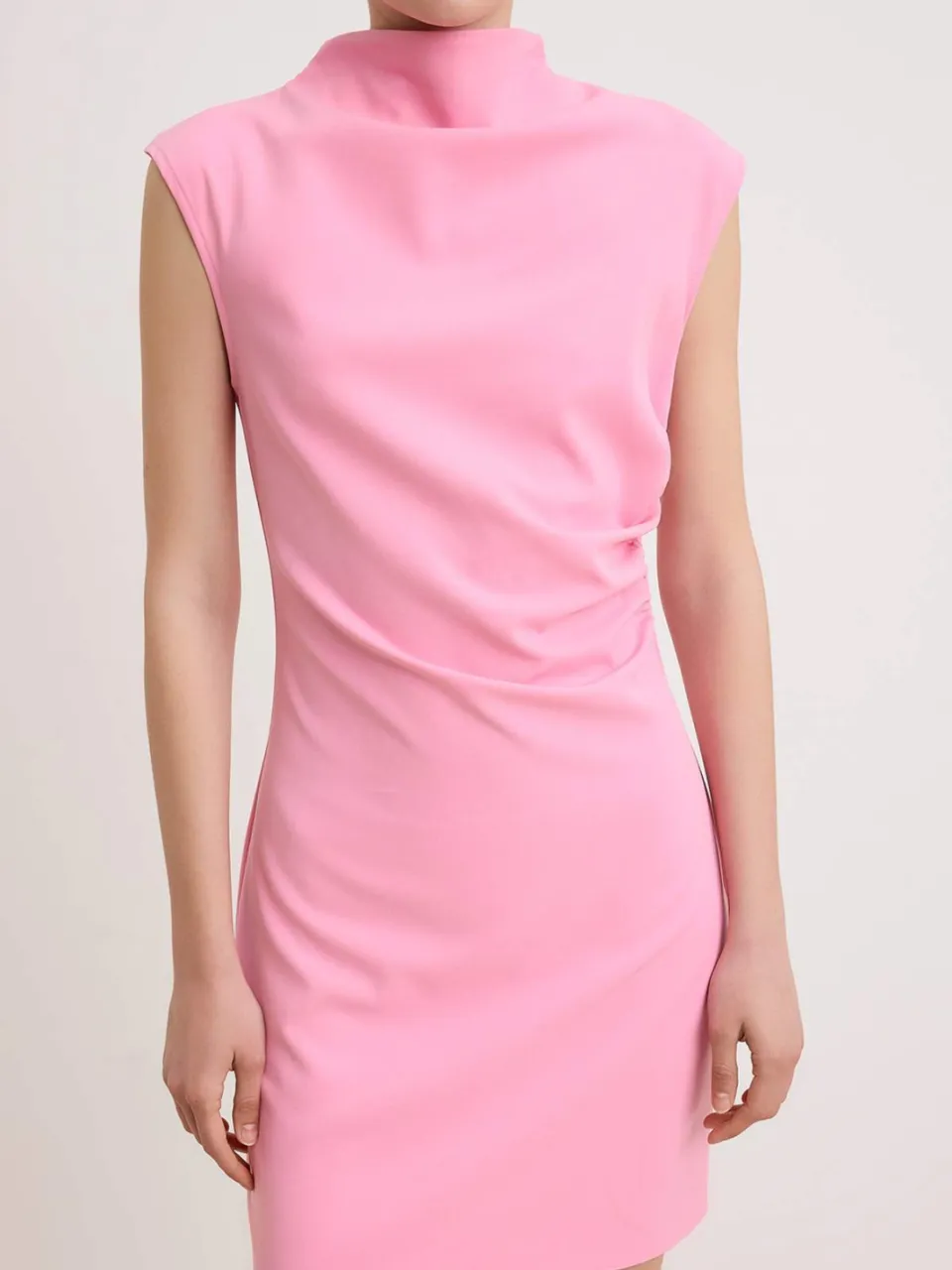 Trendyol TRENDYOLMİLLA Dames Roze Effen Kort / Mini Mouwloos Bodycon Jurken, foto 2
