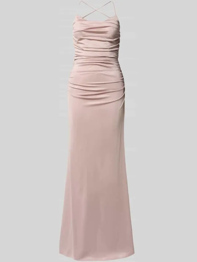 Laona slim fit avondjurk van satijn roze, foto 2