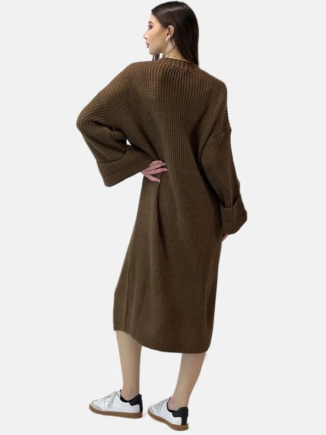Elara Strickkleid Strickkleid braun