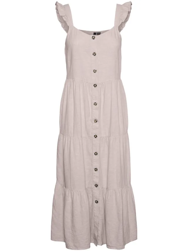 Vero Moda Jurk VMLINN Midi-jurk Moon Rock