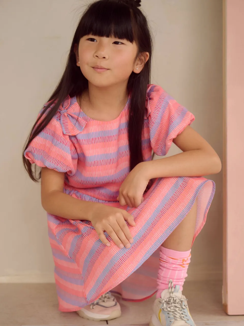 Nono Milly midi jurk roze lila Roze/lila