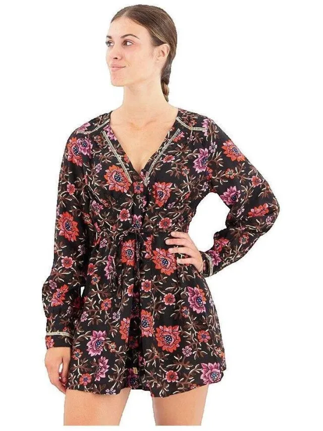 Superdry Korte Jurk Superdry Robe courte à col en V imprimé floral Multicolour