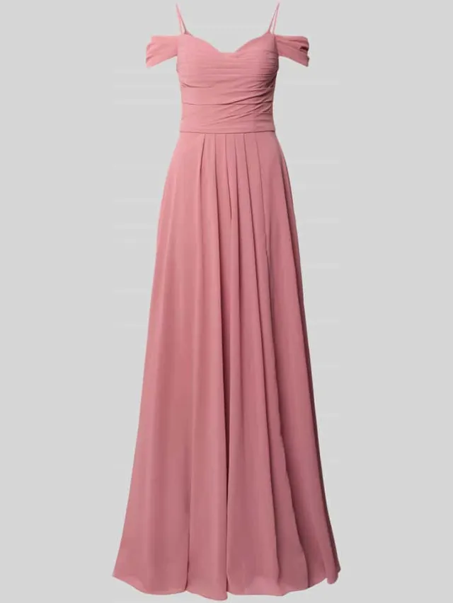 Mascara Maxi-jurk in off-shoulder-look met loopsplit oudroze, foto 2