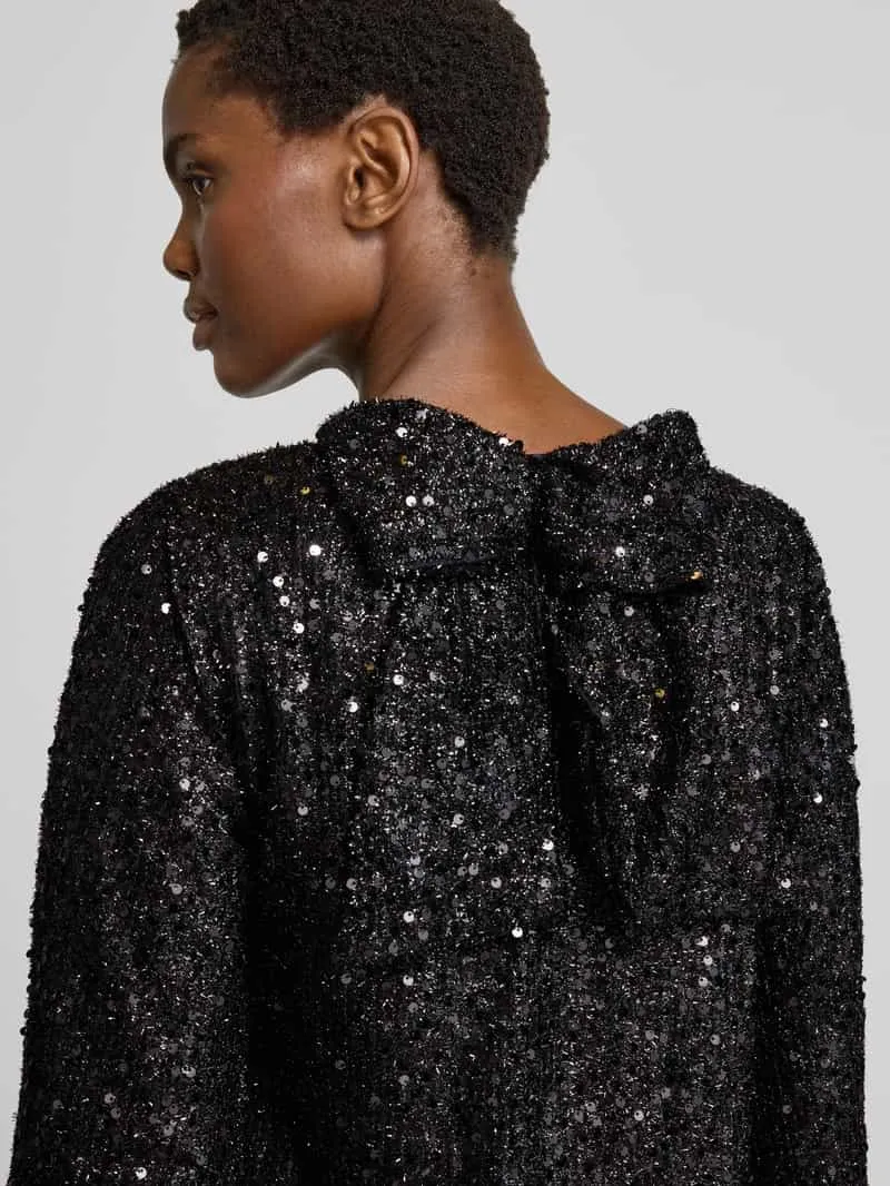 Vero Moda Soepele avondjurk met pailletten, model 'NAJA' zwart, foto 5